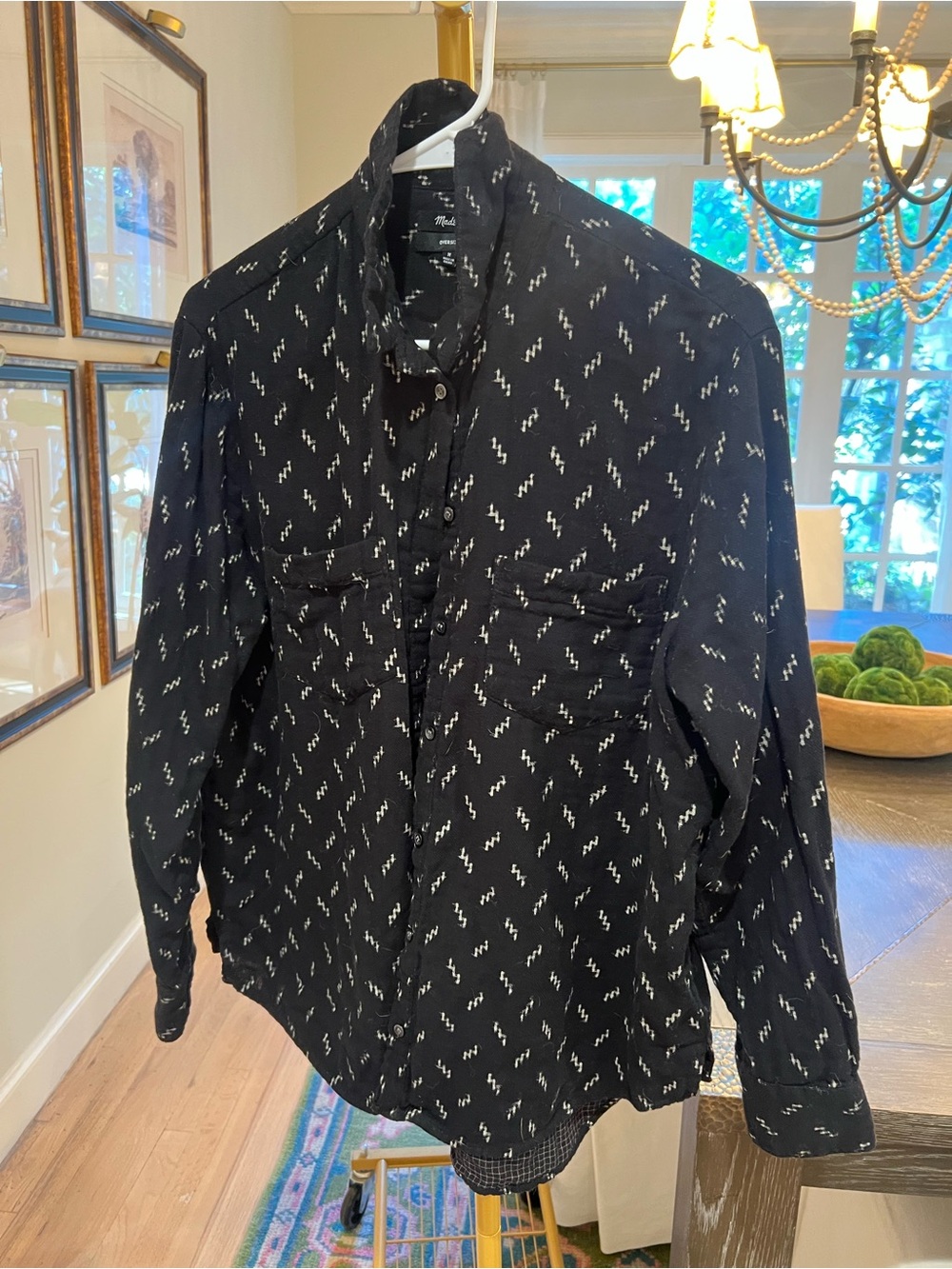 Women’s Madewell Black Patterned Button-Up shirt